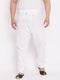 Men's Plus Size White Solid Pure Cotton Relaxed-Fit Pyjama