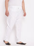 Men's Plus Size White Solid Pure Cotton Relaxed-Fit Pyjama