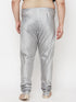 VASTRAMAY Men's Plus Size Grey Cotton Silk Blend Pyjama