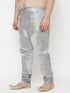 VASTRAMAY Men's Plus Size Grey Cotton Silk Blend Pyjama