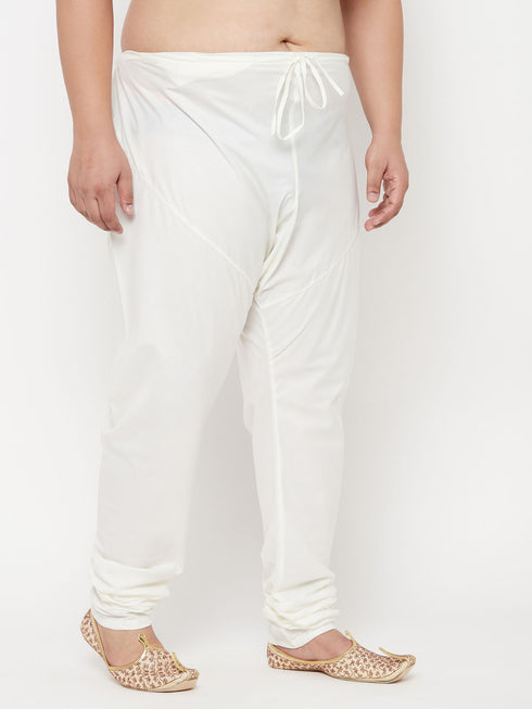 Men's Plus Size Cream Silk Blend Pyjama
