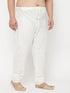 Men's Plus Size Cream Silk Blend Pyjama