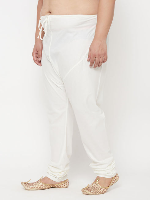 Men's Plus Size Cream Silk Blend Pyjama