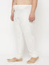 Men's Plus Size Cream Silk Blend Pyjama