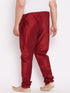 Vastramay Men's Maroon Cotton Silk Blend Pyjama