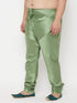 VASTRAMAY Men's Plus Size Green Cotton Silk Blend Pyjama