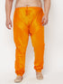 VASTRAMAY Men's Plus Size Orange Cotton Silk Blend Pyjama