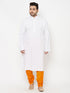 VASTRAMAY Men's Plus Size Orange Cotton Silk Blend Pyjama