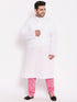 Men's Plus Size Pink Solid Slim-Fit Churidar