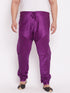 VASTRAMAY Men's Plus Size Purple Cotton Silk Blend Pyjama
