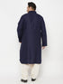 Men's Plus Size Blue And Cream Cotton Blend Pathani Set