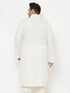 Men's Plus Size Cream Cotton Blend Pathani Kurta