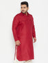 Men's Plus Size Maroon Cotton Blend Pathani Kurta
