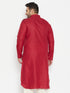 Men's Plus Size Maroon Cotton Blend Pathani Kurta