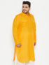 Men's Plus Size Mustard Cotton Blend Pathani Kurta