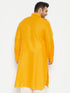 Men's Plus Size Mustard Cotton Blend Pathani Kurta