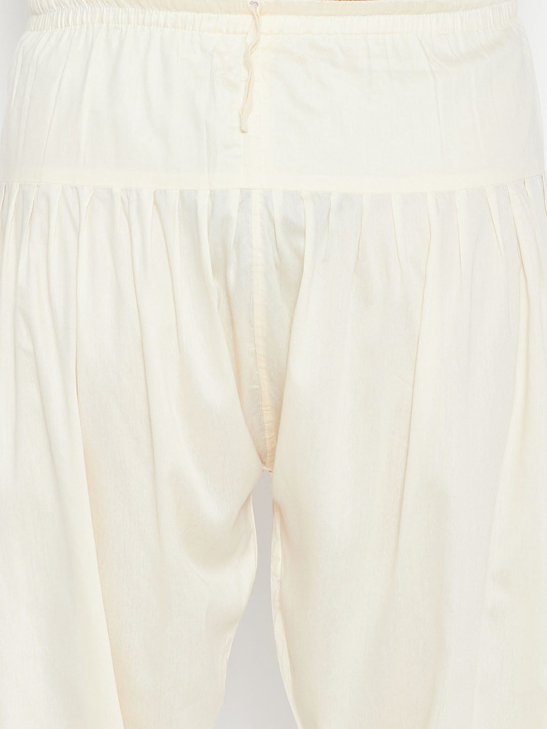 Men's Plus Size Mustard And Cream Cotton Blend Pathani Set