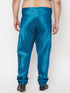 VASTRAMAY Men's Plus Size Turquoise Blue Cotton Silk Blend Pyjama
