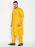 Men's Plus Size Yellow Cotton Blend Pathani Set