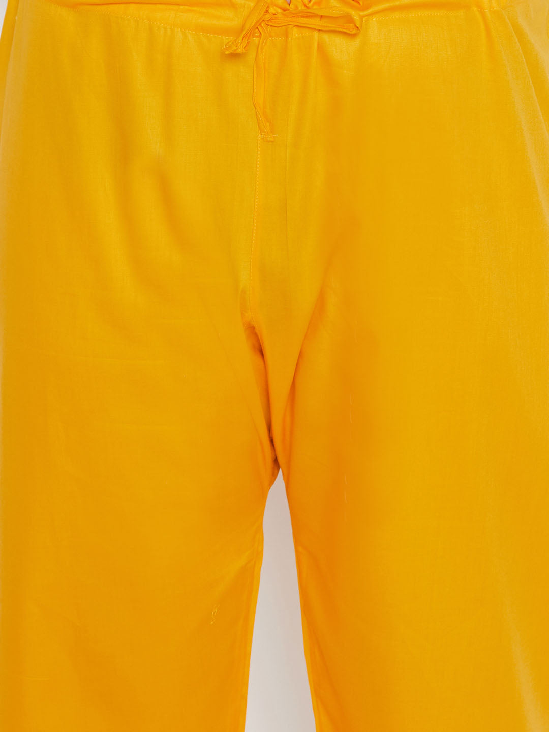 Men's Plus Size Yellow Cotton Blend Pathani Set