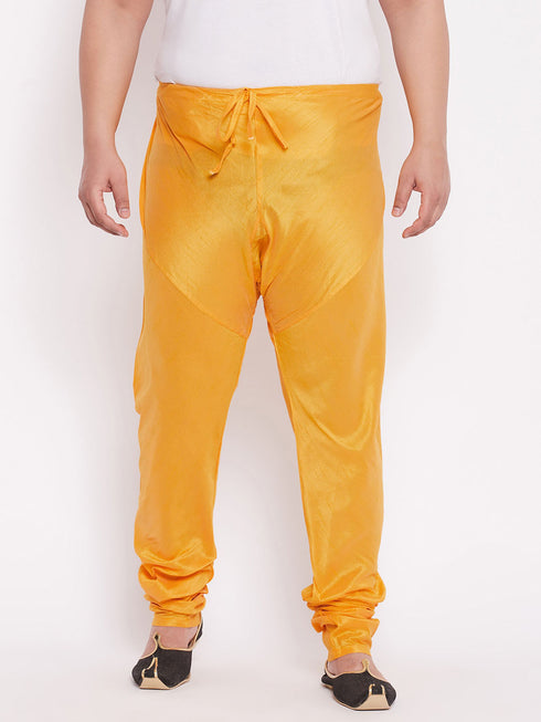 Vastramay Men's Plus Size Yellow Wine Silk Blend Pyjama