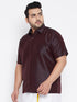 Men's Plus Size Wine Silk Blend Ethnic Shirt