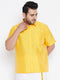 Men's Plus Size Yellow Silk Blend Ethnic Shirt