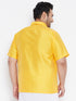 Men's Plus Size Yellow Silk Blend Ethnic Shirt