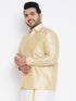 Men's Plus Size Golden Silk Blend Ethnic Shirt