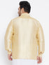 Men's Plus Size Golden Silk Blend Ethnic Shirt