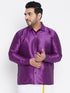 Men's Plus Size Purple Silk Blend Ethnic Shirt