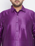 Men's Plus Size Purple Silk Blend Ethnic Shirt
