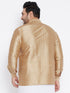 Men's Plus Size Rose Gold Silk Blend Ethnic Shirt