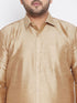 Men's Plus Size Rose Gold Silk Blend Ethnic Shirt