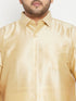 Men's Plus Size Gold Silk Blend Ethnic Shirt