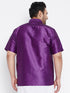 Men's Plus Size Purple Silk Blend Ethnic Shirt