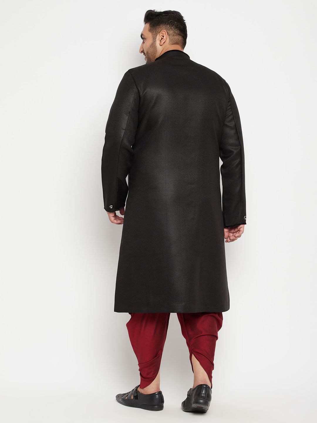 Men's Plus Size Black Sherwani Set