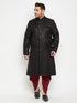 Men's Plus Size Black Sherwani Set