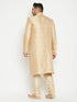 Men's Plus Size Golden Brocade Sherwani Set