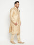 Men's Plus Size Golden Brocade Sherwani Set