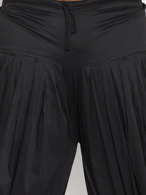 Men's Plus Size Maroon Silk Blend Curved Kurta Dhoti Set