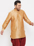 Men's Plus Size Rose Gold Silk Blend Curved Kurta