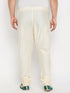Men's Plus Size Cream Viscose Solid Relax Fit Churidar