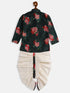 Boy's Multicolor-Base-Green Cotton Blend Kurta And Dhoti Set