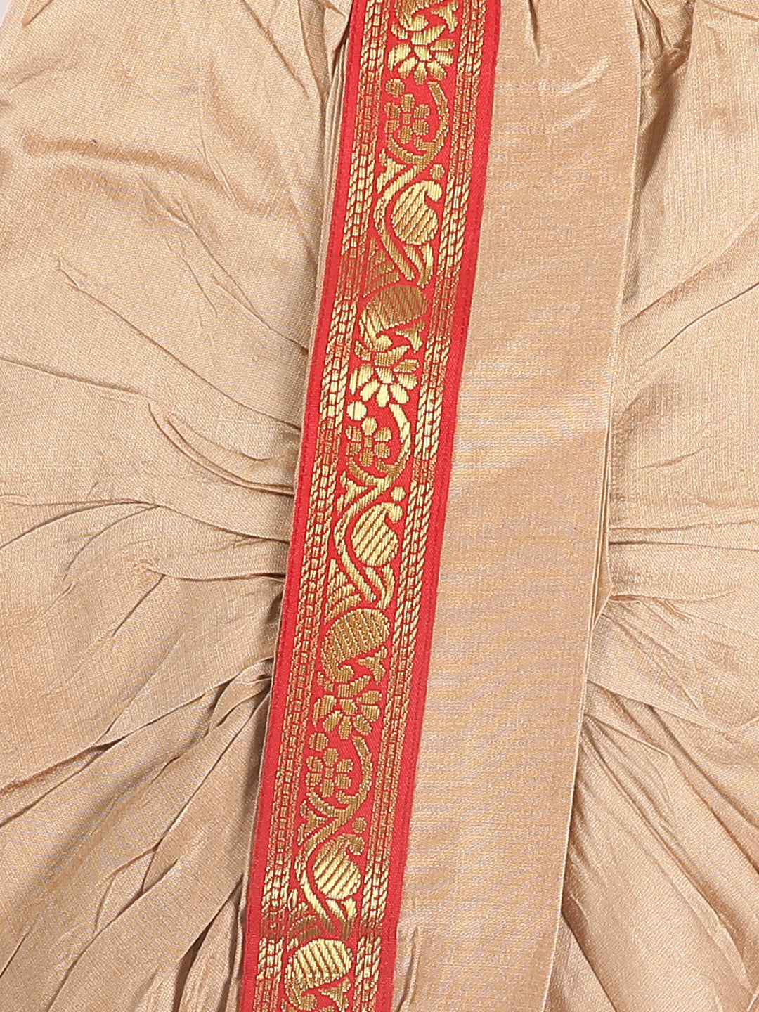 Boy's Rose Gold Kurta With Dhoti Pants & With Dupatta Set