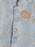 Sishu Boy's Grey & Gold -Colored Woven Design Nehru Jacket