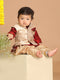Boy's Maroon Kurta With Rose Gold Dhoti Pant & Nehru Jacket Set