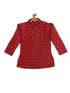 Sishu Boy's Maroon Ethnic Motifs Woven Design Kurta With Rose Gold Pyjama And Jacket