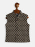 Sishu Boy's Black And Gold Silk Blend Nehru Jacket