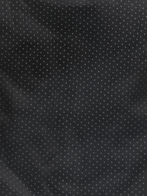 Boy's Black Polka Dot Printed Slim-Fit Nehru Jacket